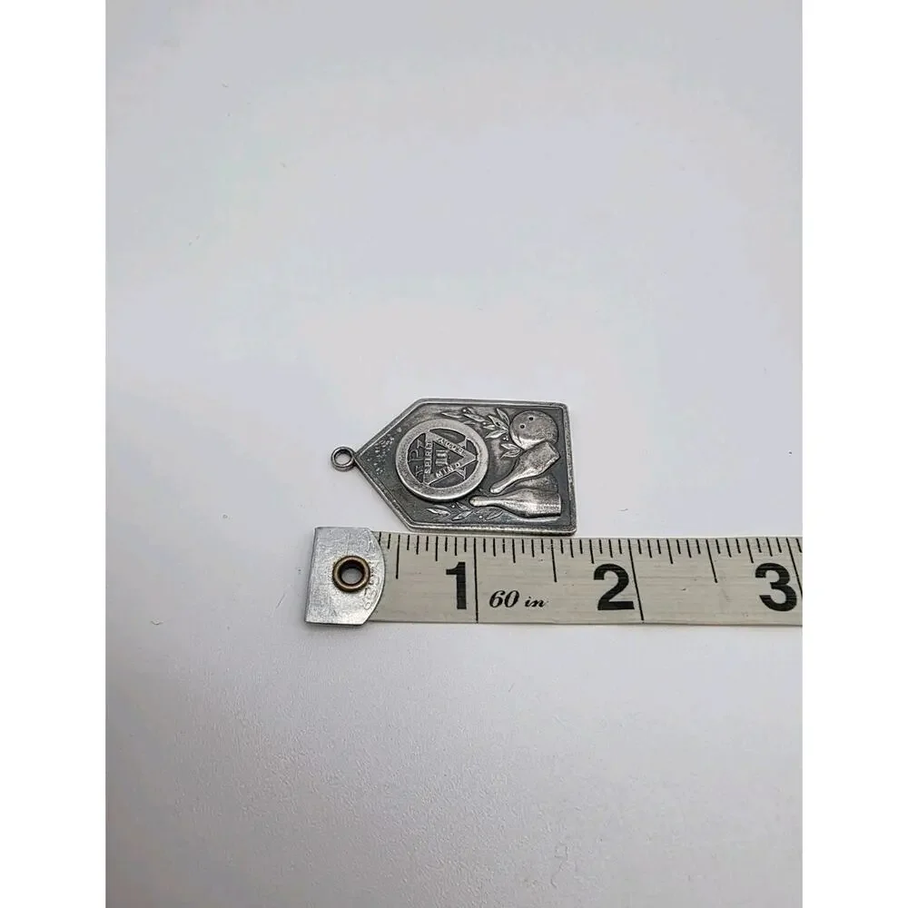 Vintage Sterling Silver 925 Bowling Medal Pendent
